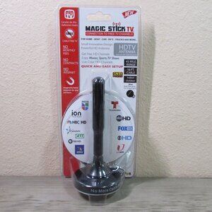 Magic Stick TV Boost Plate Free TV Channels HDTV Antenna 45 Mile Range 16 Ft. Ca